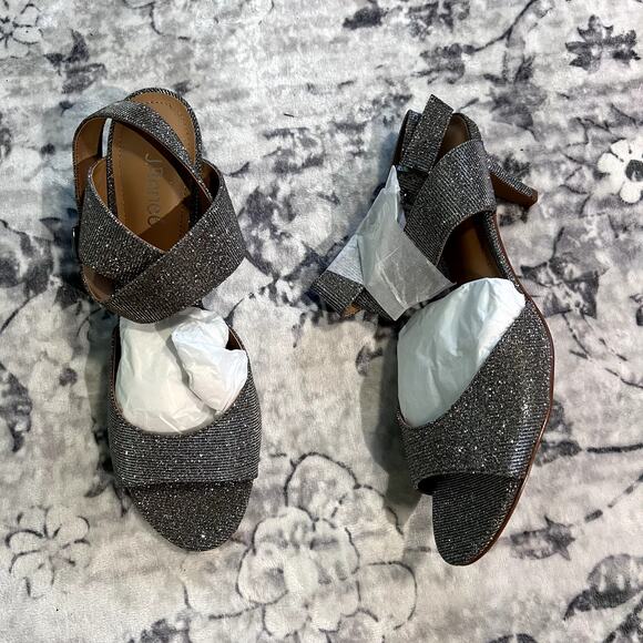 J. RENEE SONCINO HEEL- PEWTER DANCE GLITTER WOMENS SZ 13M - Picture 2 of 7